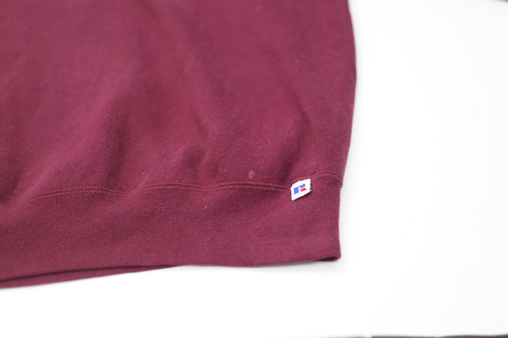 Vintage Russell Athletic Plain Crewneck  Sweatshirt Maroon XL