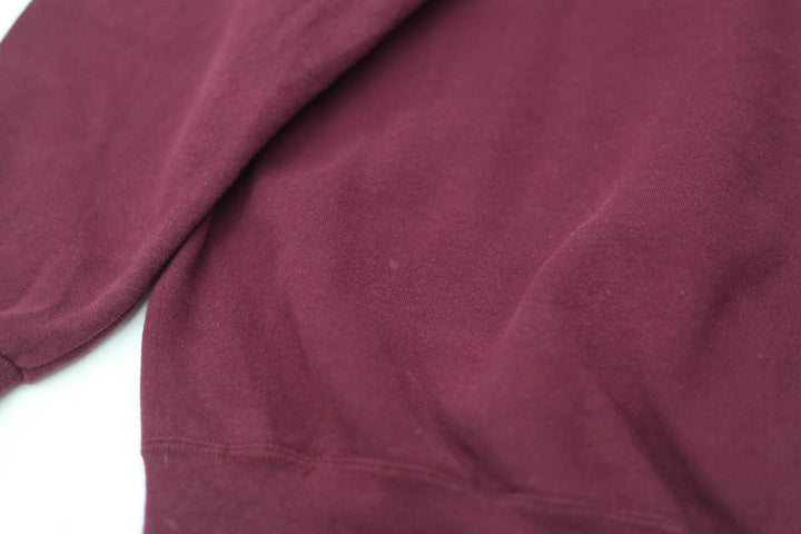 Vintage Russell Athletic Plain Crewneck  Sweatshirt Maroon XL