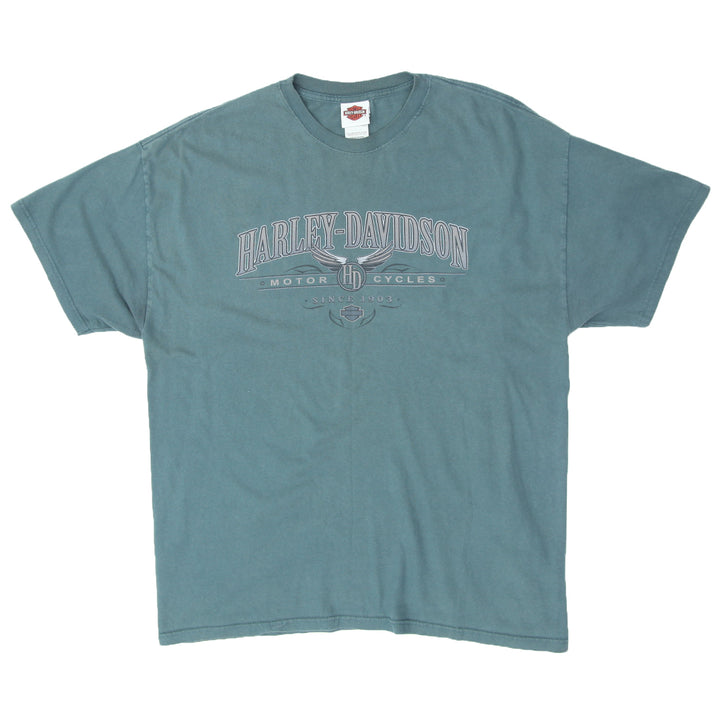 Mens Harley Davidson Bald Eagle Green T-shirt