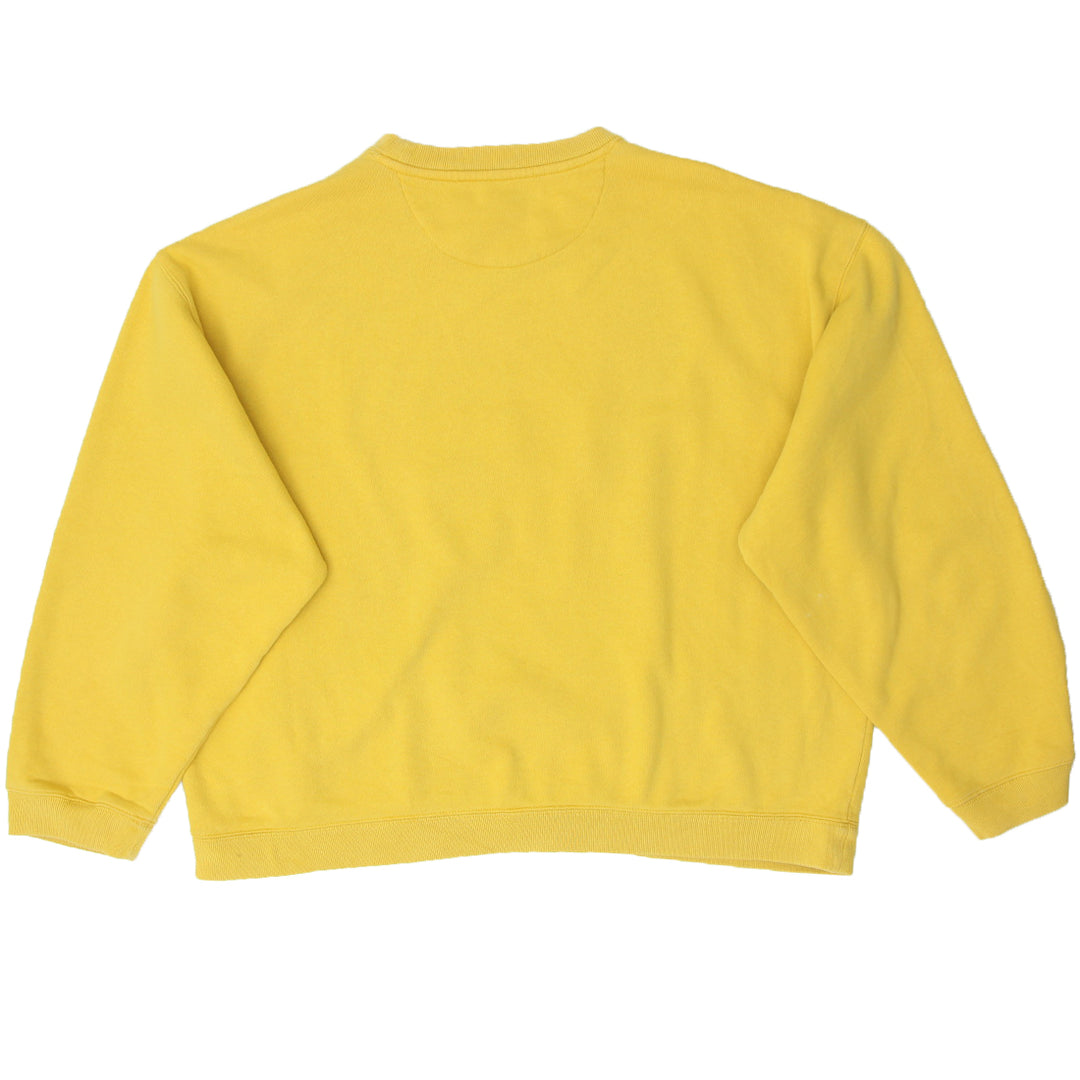 Vintage Mens Chaps Ralph Lauren Big Logo Crewneck Sweatshirt Yellow XL