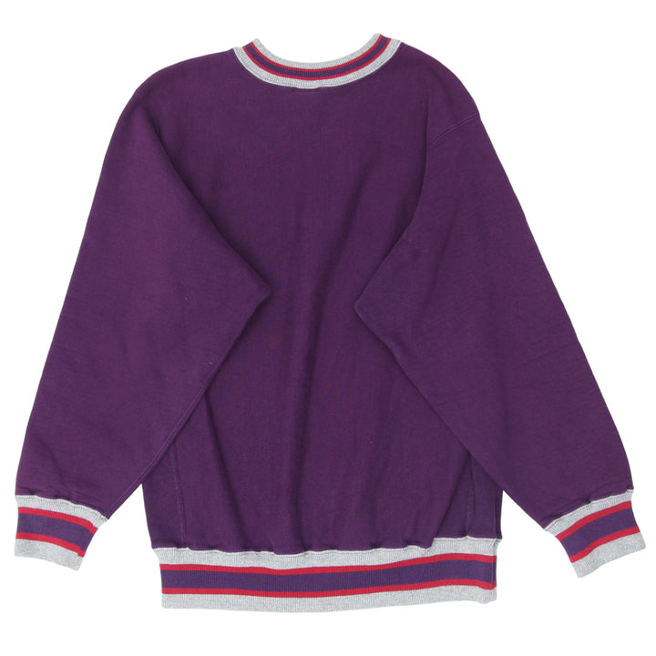 Vintage Champion Reverse Weave Embroidered Spell Out Purple Sweatshirt