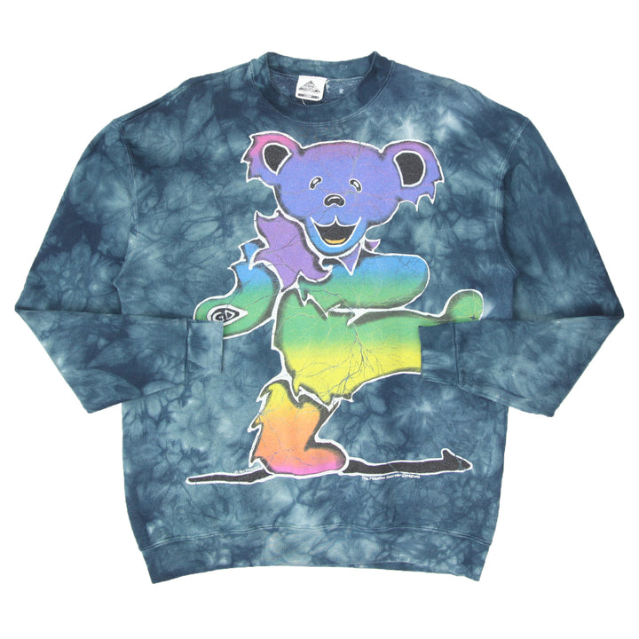 1995 Vintage The Mountain Grateful Dead Bear Tie Dyed Sweatshirt Made in USA