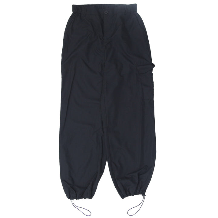 Ladies Cargo High Waist Black Parachute Pants