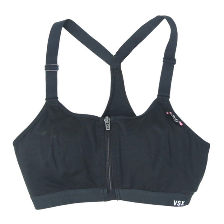 Ladies Victoria's Secret Front Zip Black Sports Bra