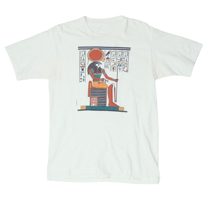 1986 Vintage Ancient Egyptian Art T-Shirt Single Stitch White M