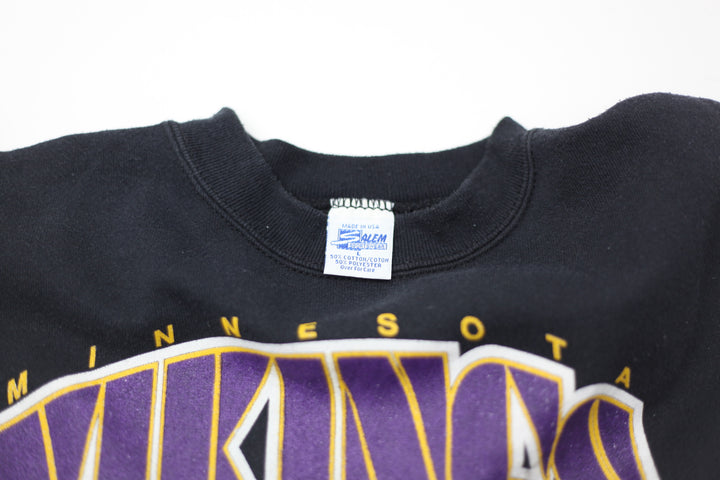 1991 Vintage Minnesota Vikings Crewneck Sweatshirt Black Made In USA