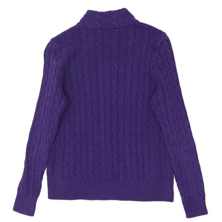 Ladies Ralph Lauren Sport Cable Knit Purple Sweater