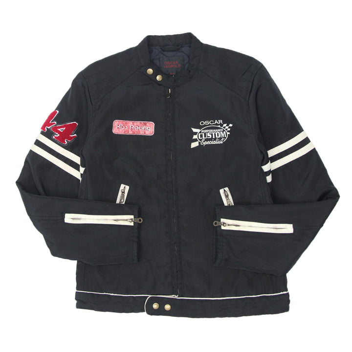 Vintage Oscar Leopold Custom Garage Kiss Racing Quilted Jacket