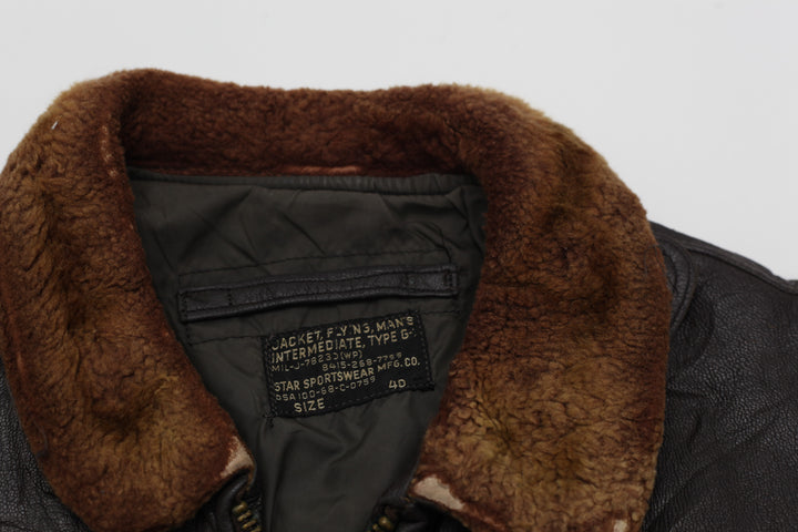 Vintage Star Sportswear Full Zip Flight Leather Jacket