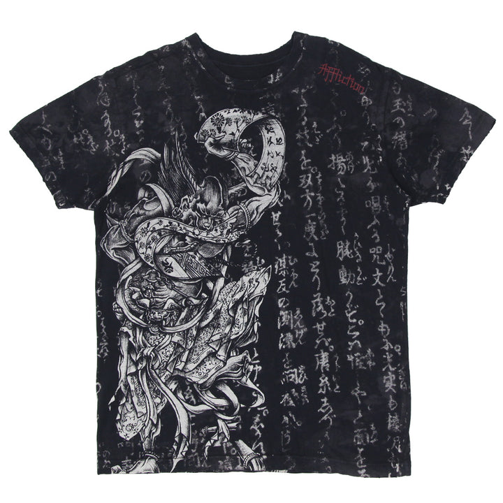 Mens Y2K Affliction Samurai Japanese Characters AOP T-Shirt