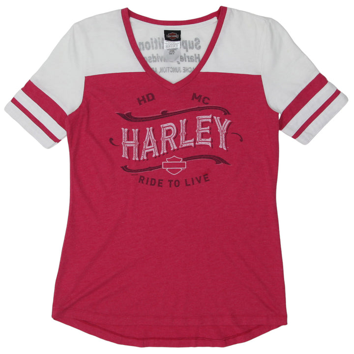 Ladies Harley Davidson V-Neck Short Sleeve T-Shirt