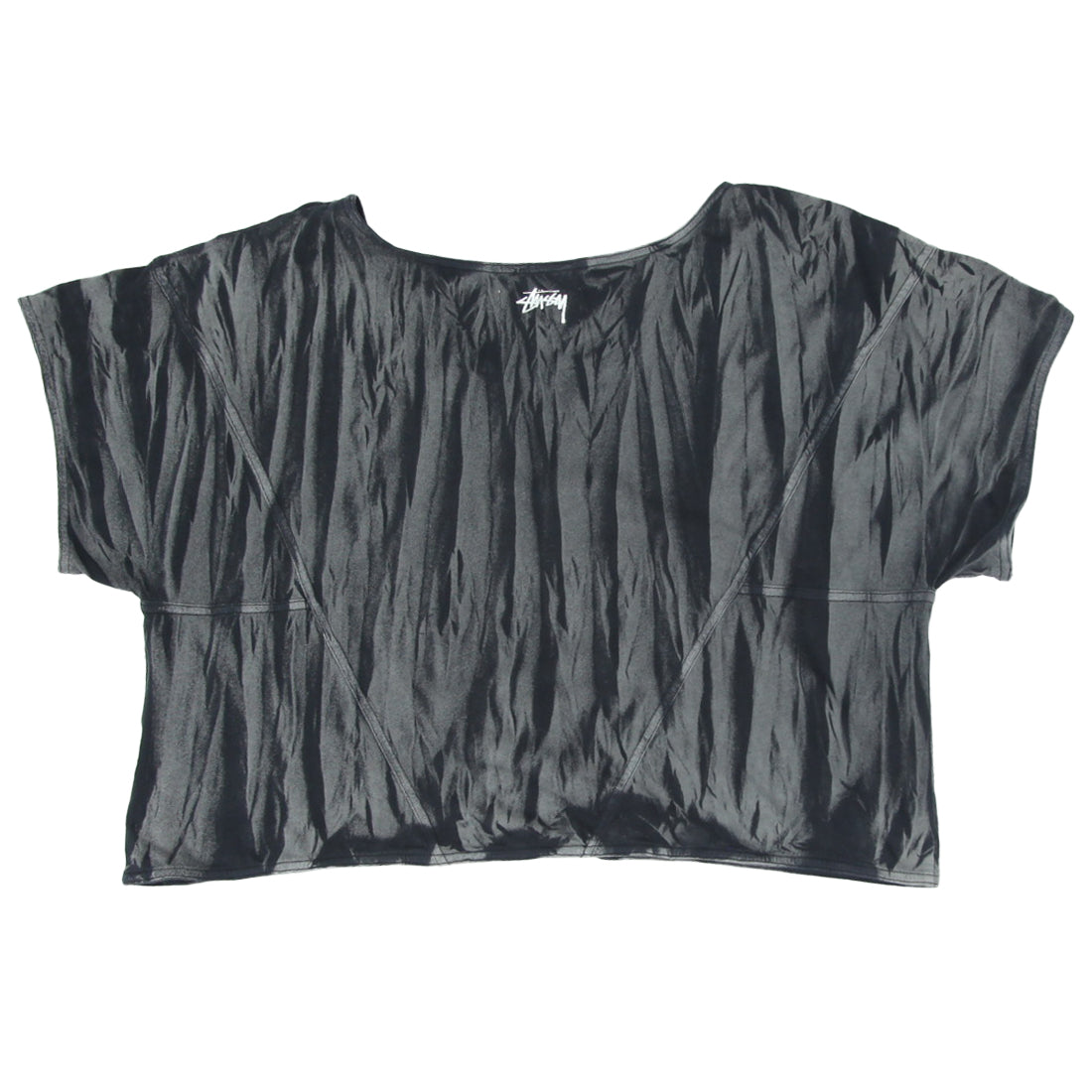 Ladies Stussy Size Eight Plus Oversized Crop T Shirt Fashion Rerun Vintage