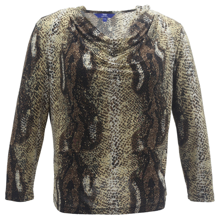 Ladies Tabi Simply Classic Animal Print Long Sleeve Top