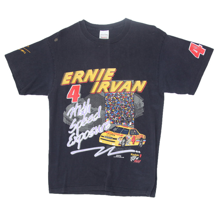 1993 Vintage Ernie Irvan Racing T-Shirt Single Stitch Black Tultex L