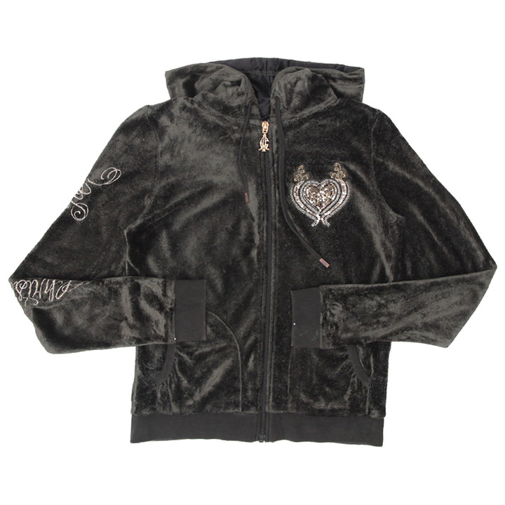 Y2K Christian Audigier Velour Full Zip Hoodie