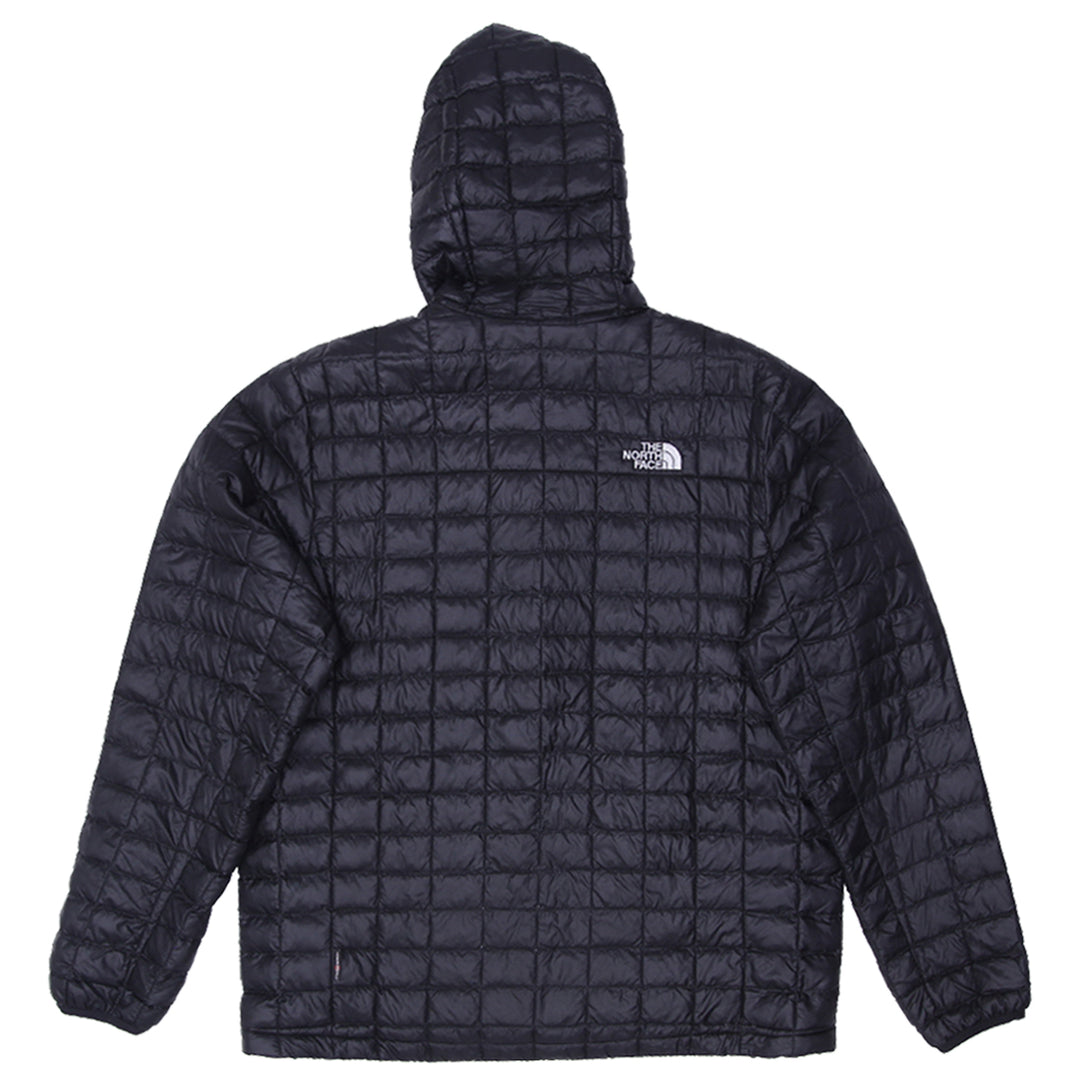 Mens The North Face Black Quilted Hooded Jacket with Zip Front