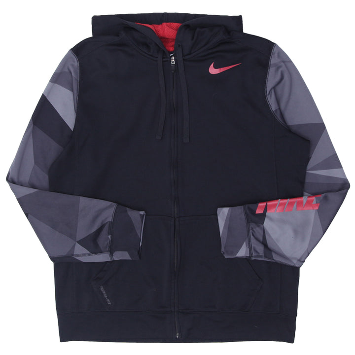 Mens Nike Therma Fit Spell Out Swoosh Print Full Zip Hoodie