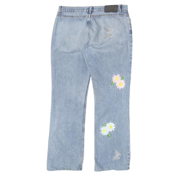 Ladies Express Embroidered Patch Flower Jeans