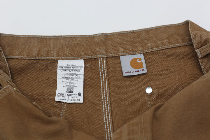 Mens Carhartt B01 BRN Loose Original Fit Double Knee Carpenter Pants