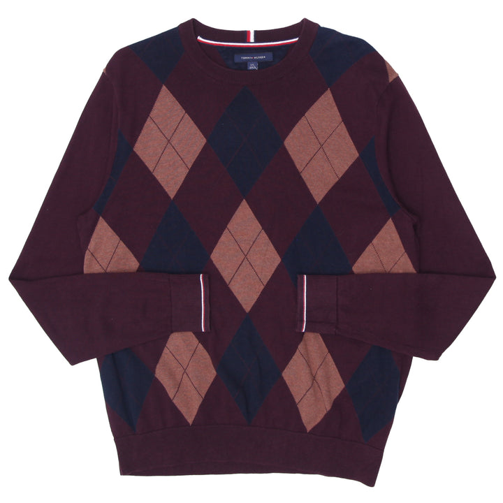 Mens Tommy Hilfiger Argyle Long Sleeve Sweater