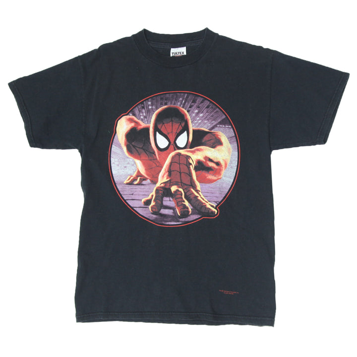 1999 Vintage Marvel Spiderman T-Shirt Black Tultex M