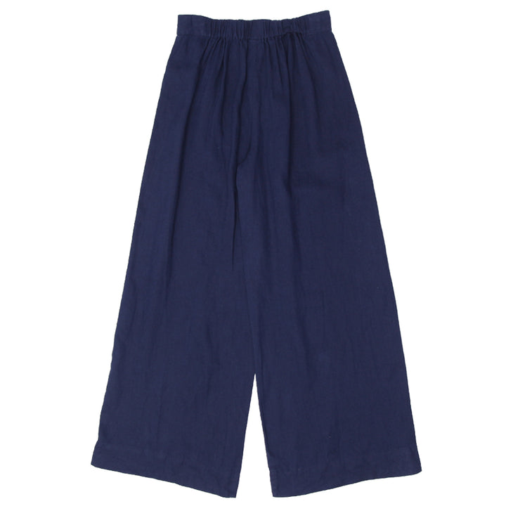 Ladies Magashoni Wideleg Linen Pants Navy