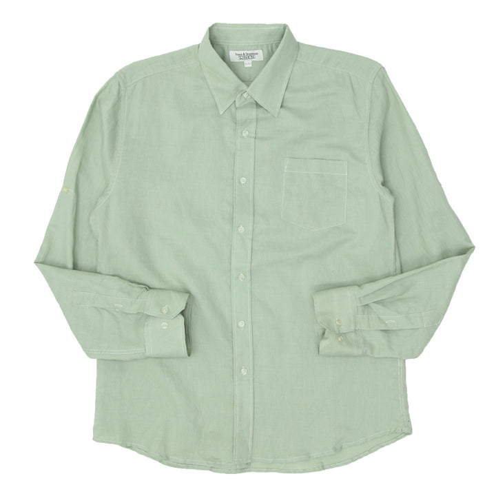 Mens Vroom & Dressmann Long Sleeve Linen Shirt