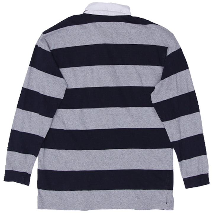 Mens Polo Striped Long Sleeve Polo T-Shirt