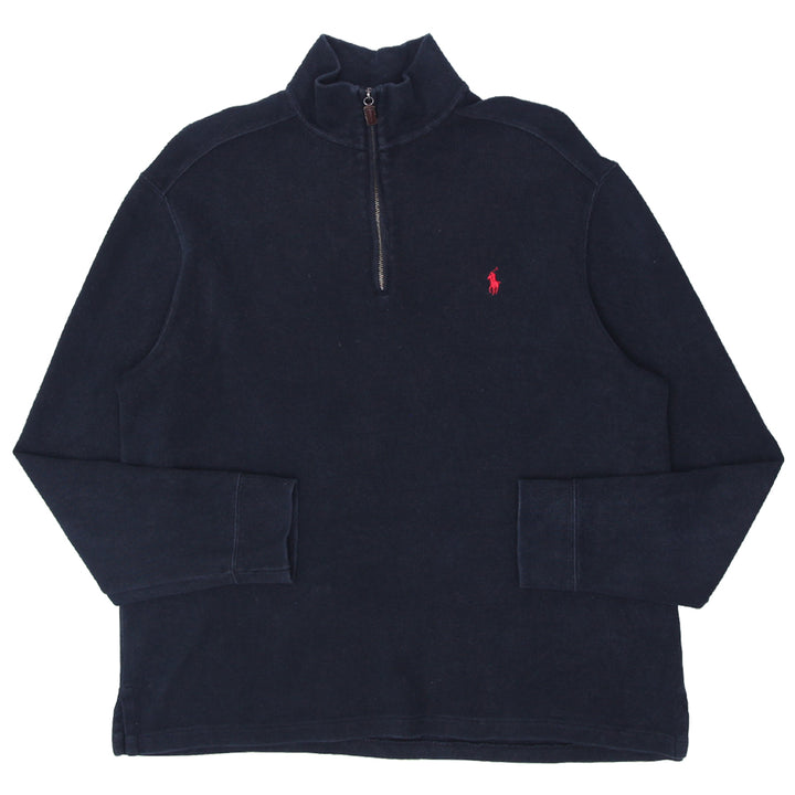 Mens Polo by Ralph Lauren Quarter Zip Black Sweater