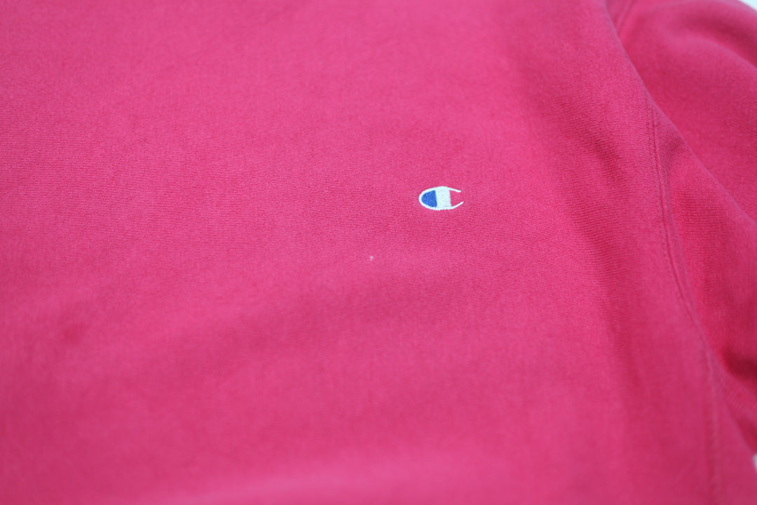 Vintage Champion Reverse Weave Embroidered Sweatshirt Pink Made In USA