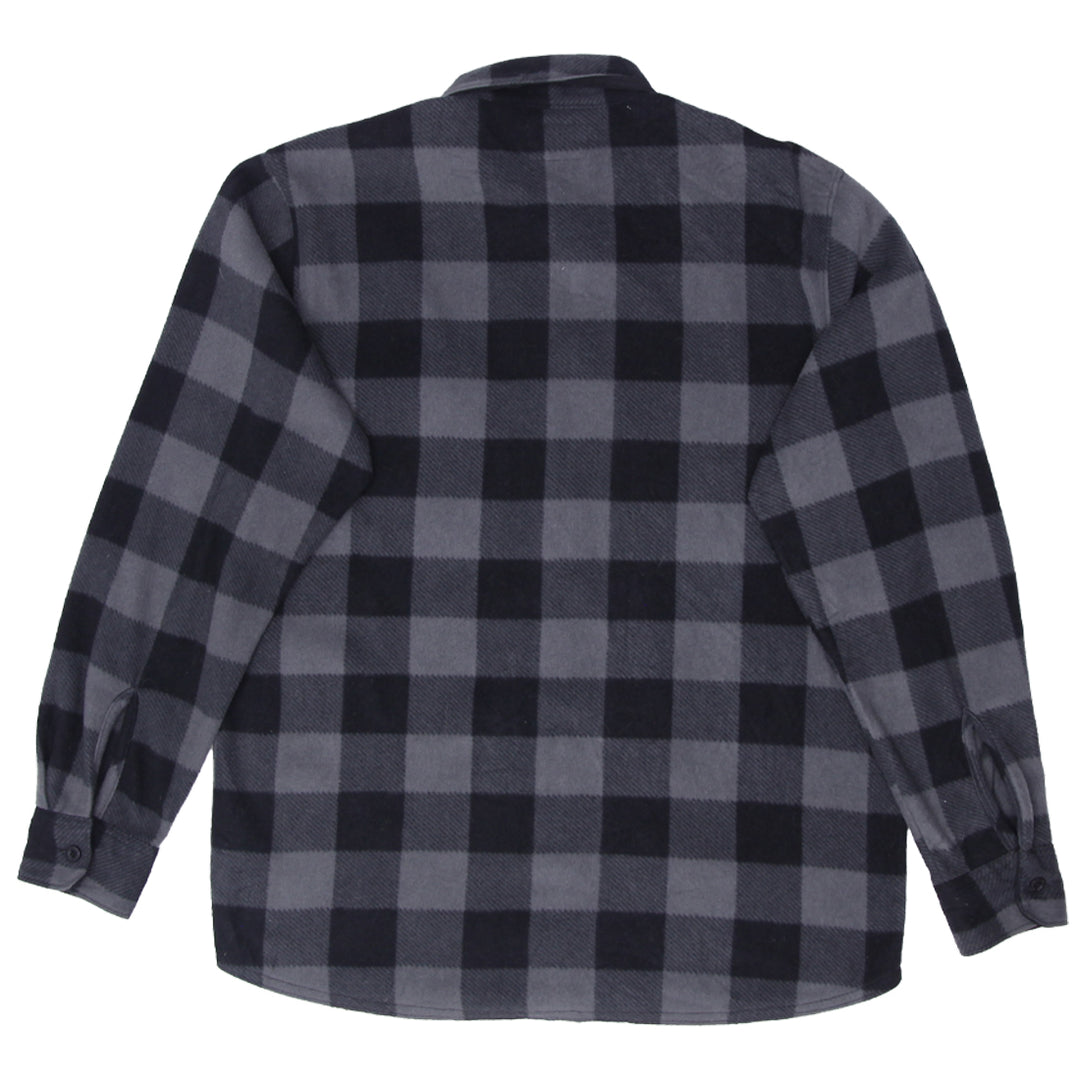 Mens Wrangler Authentics Gray And Black Flannel Shirt