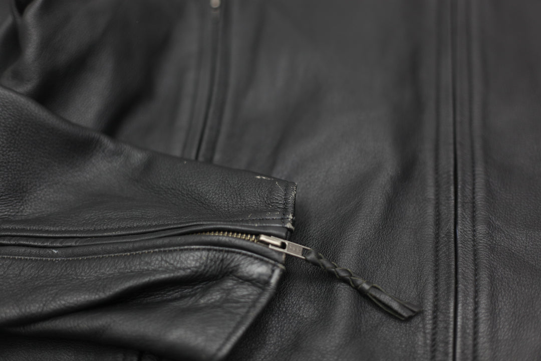 Vintage Harley Davidson Full Zip Black Leather Jacket