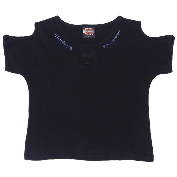 Y2K Harley Davidson Cold Shoulder Top