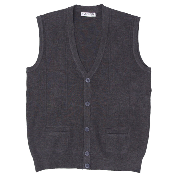 Mens Platinum Mode Sweater Cardigan Vest