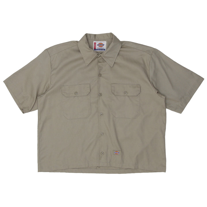 Mens Dickies Customized Work Shirt Khaki