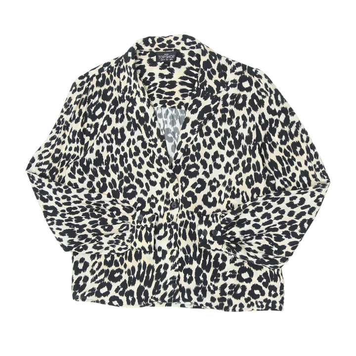 Ladies Topshop Leopard Print Long Sleeve Top