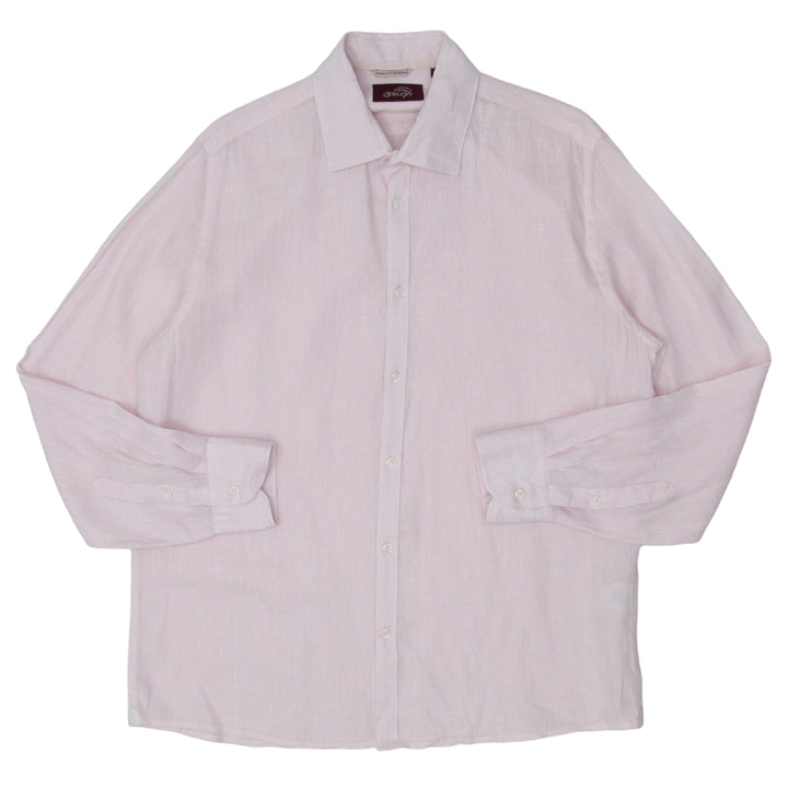 Mens Buger Long Sleeve Full Button Linen Shirt