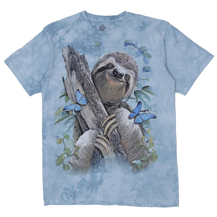 Mens The Mountain Sloth And Butterflies Tie Dye T-Shirt