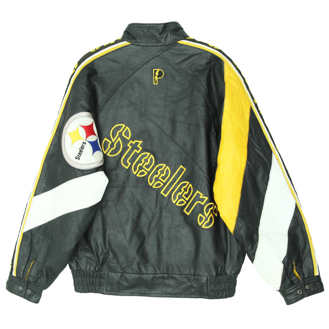 Vintage Pro Player Pittsburgh Steelers Full Zip Leather Jacket