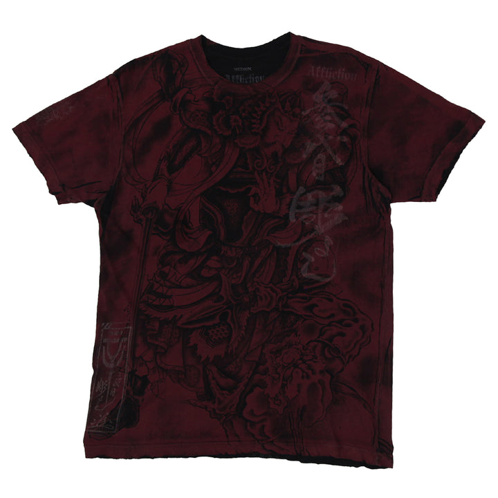 Y2K Mens Affliction Heroes & Demons  by Horiyoshi III Samurai Japanese All Over Print T-Shirt