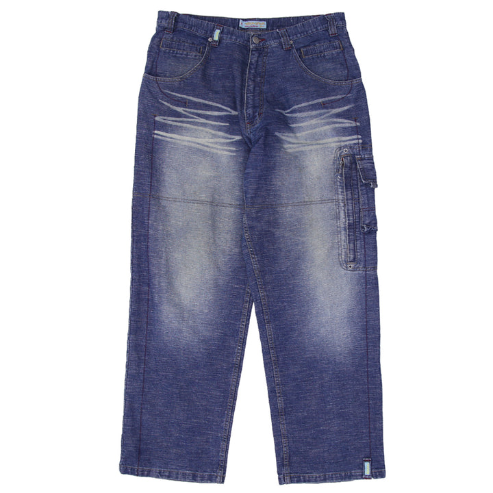 Mens Y2K Washed Cargo Baggy Jeans