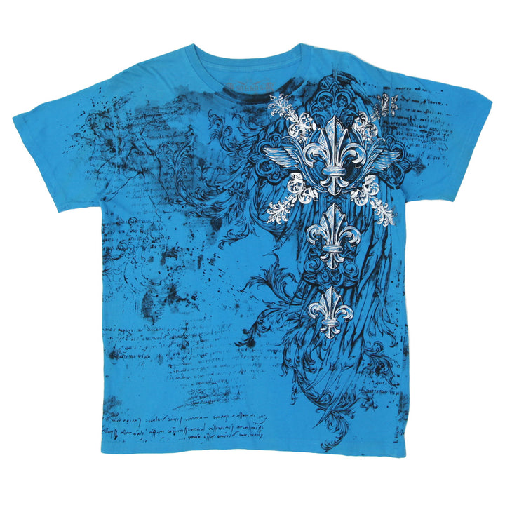 Mens Y2K Sakkas Fleur De Lis Metallic AOP T-Shirt