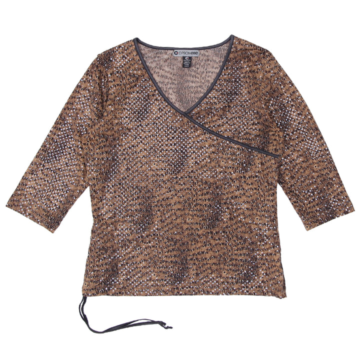 Y2K Optionelle Shiny Leopard Print Top