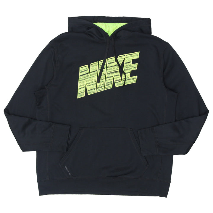 Mens Nike Therma-Fit Spell Out Black Pullover Hoodie