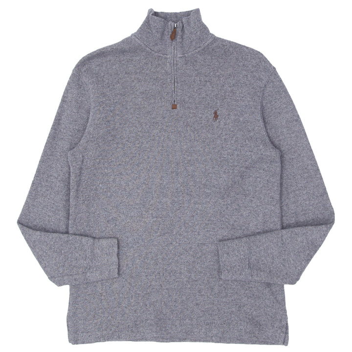 Mens Polo Ralph Quarter Zip Sweater Gray