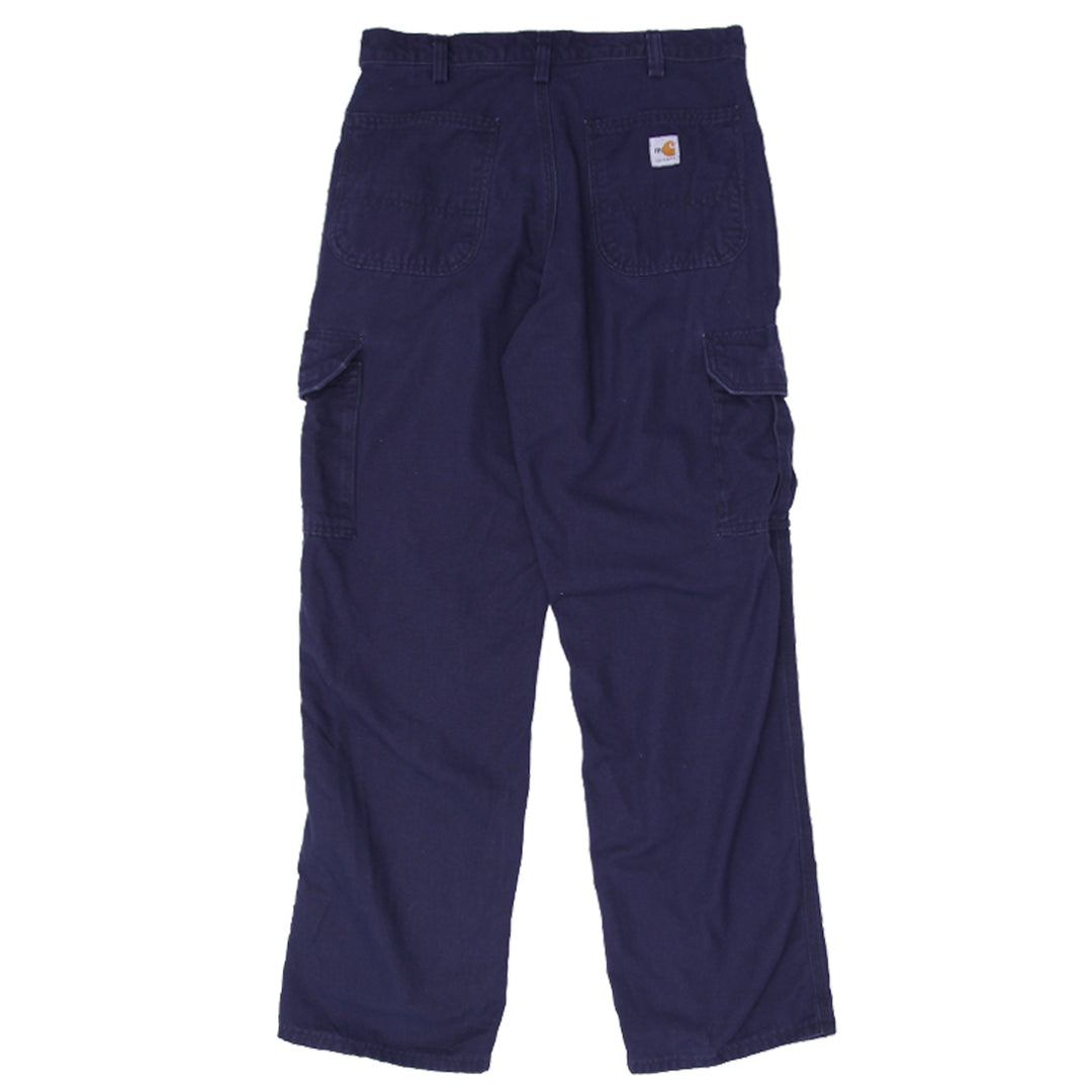 Mens Carhartt FR CAT 2 Original Fit Cargo Pants Navy