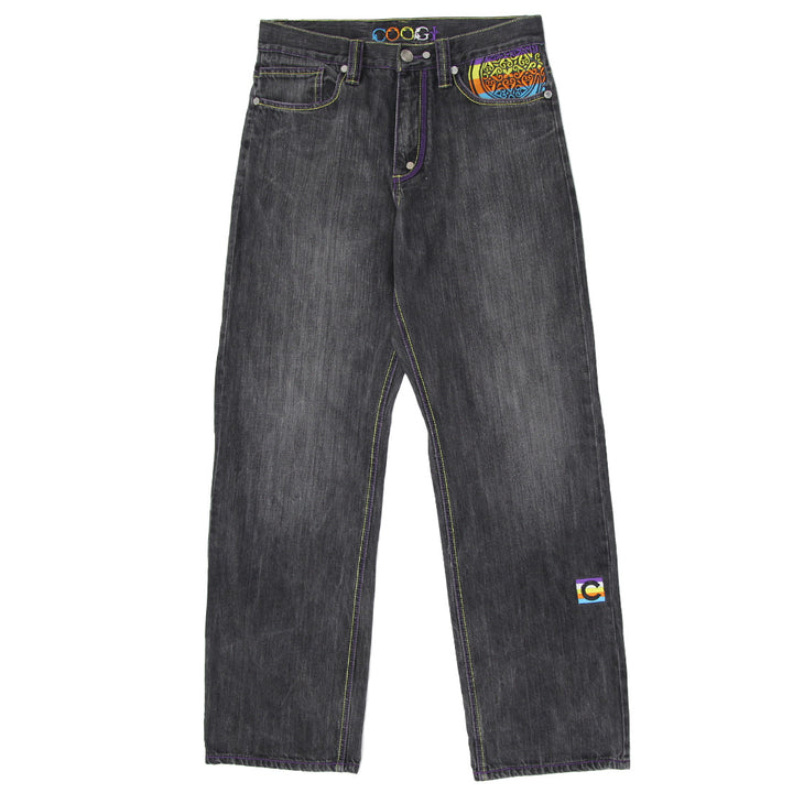 Mens Y2K Coogi Embroidered Straight Jeans