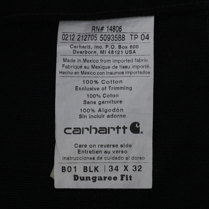 Mens Carhartt B01 BLK Dungaree Fit Double Knee Carpenter Work Pants