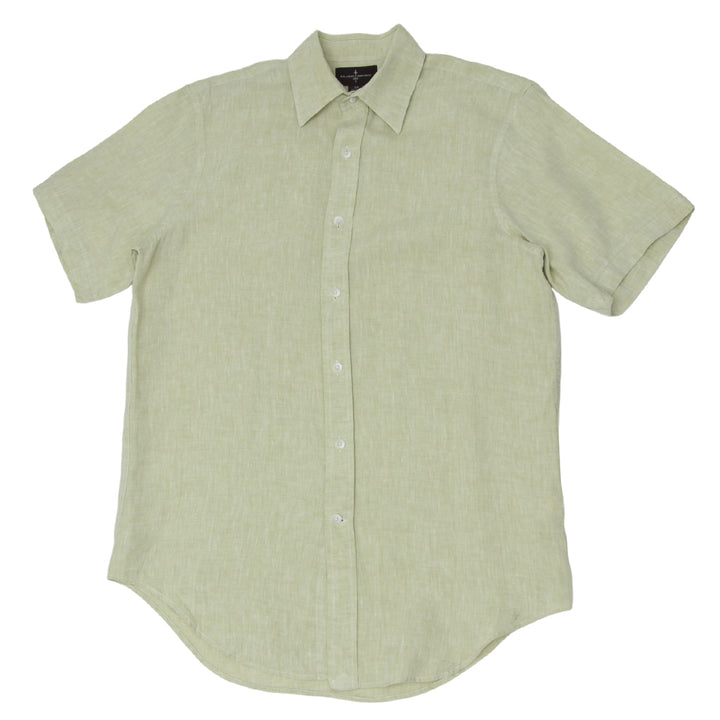 Mens Black Brown Linen Shirt