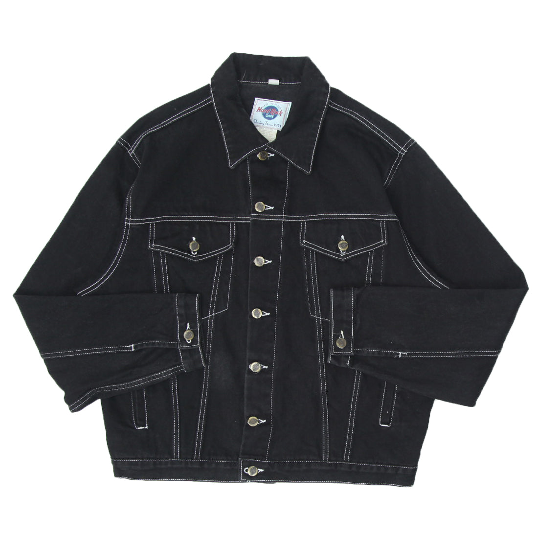 Black denim jacket mens 2024 embroidered